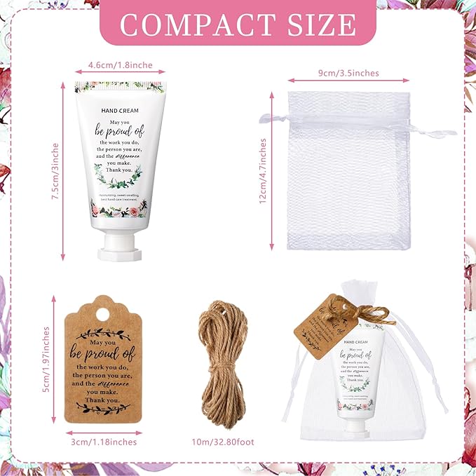 72 Sets Employee Appreciation Gifts Bulk Christmas Gifts for Coworkers Thank You Hand Cream Gift Appreciation Inspirational Travel Hand Lotion for Volunteer Staff Holiday Christmas(Proud)