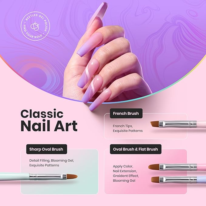 Beetles Gel Nail Polish Nail Art Brushes Set Gel Polish Nail Art Design Pen and 25 Colors Gel Polish Set
