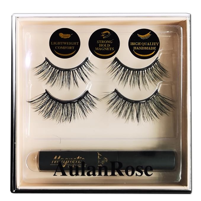 Magnetic Eyelashes with Eyeliner - Magnetic Lashes Natural Looking, with Applicator,Reusable 60 Wears Faux Mink Lashes Cruelty-Free & Vegan