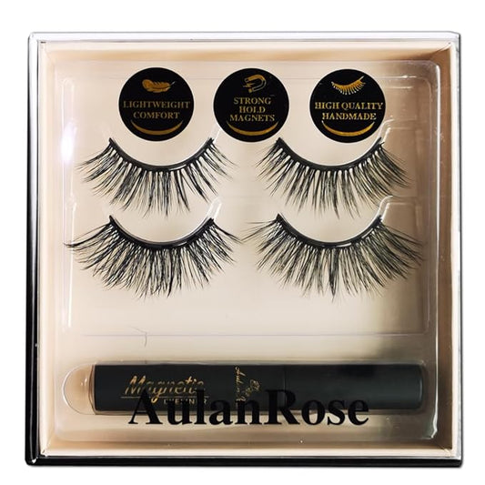 Magnetic Eyelashes with Eyeliner - Magnetic Lashes Natural Looking, with Applicator,Reusable 60 Wears Faux Mink Lashes Cruelty-Free & Vegan