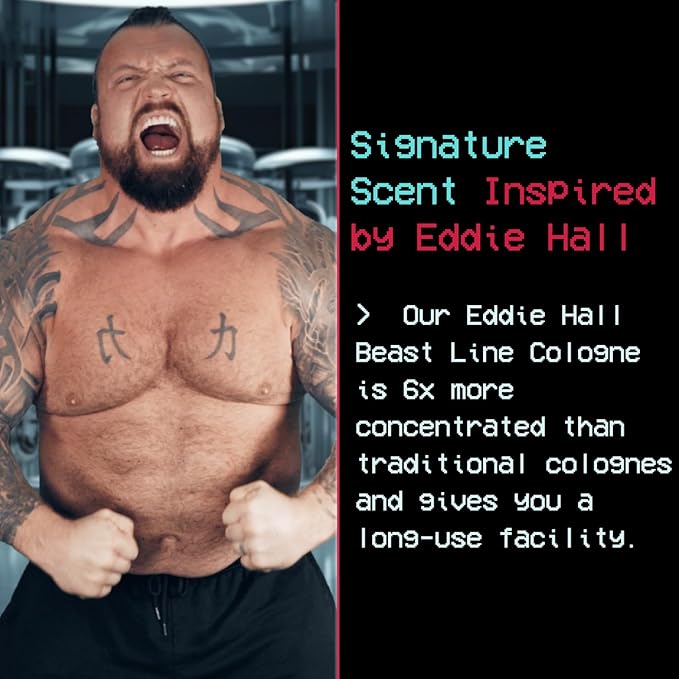 The Beast Line Cologne for Men by Beard Struggle - 6x Longer Than Traditional Colognes - Ragnarok Rising Eddie Hall Beast Line - Signature Edition - Mens Cologne, 15 mL Glass Roller Bottle