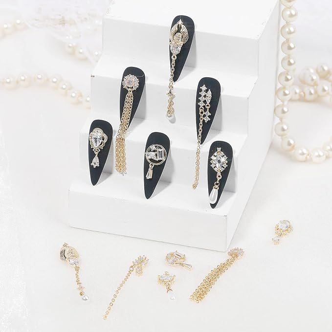 12Pcs Gold Nail Charms Gold Rhinestones for Nails Gold Charms for Nails Shiny Nail Crystal Nail Art Charms Gems Jewelry Nail Diamond Rhinestone Charms for Girls Woman Craft DIY Nail Art Decoration