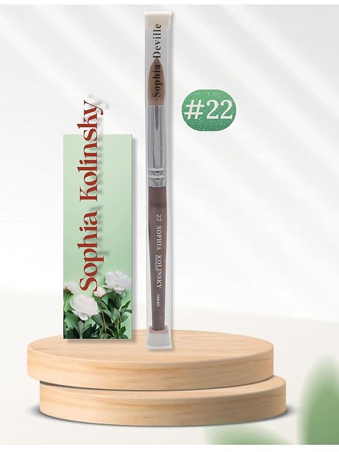 Acrylic Nail Brush Pure Kolinsky Hair Round Shape Redwood handle Size #6 to #22 Pick Your Size (SIZE #22)