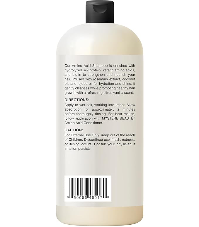 Amino Acid Shampoo, Sulfate Free Amino Acid Shampoo Enriched with Rosemary Extract & Jojoba Oil for Dry and Damaged Hair | Keratin Shampoo with Amino Acids Protein Shampoo for Strength - 16 fl oz