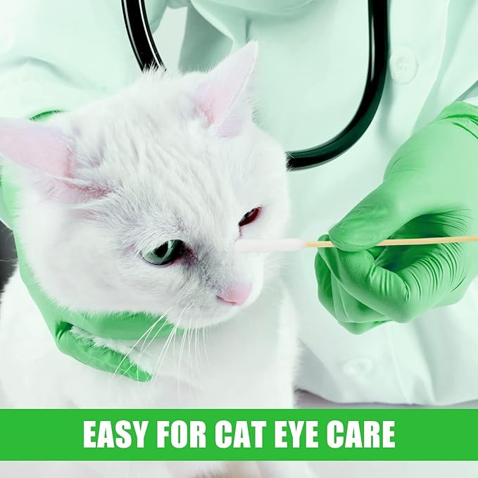 Dog Ear Cleaner Q Tips, 200pcs, 6 Inch Long Cotton Swabs for Dogs - Biodegradable Ear Cleaning Swabs for Pet Ear Infection Treatment and Wax Removal