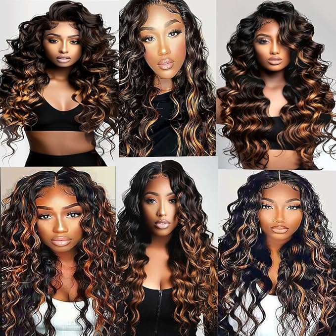 P1B/30 Highlight Kinky Curly Bundles Human Hair Black and Brown P1B30 Curly Bundles two tone Weave Extensions Brazilian Human Hair Soft and Silky for Black Women 24 26 28 Inch