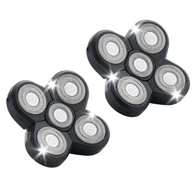 Shaver Replacement Blades Compatible with Freedom Head Shaver Kit, 5 Head Replacment Shaver Heads for Bald Men Head and Face Electric Razor Shaver Head (Heads/2PCS)