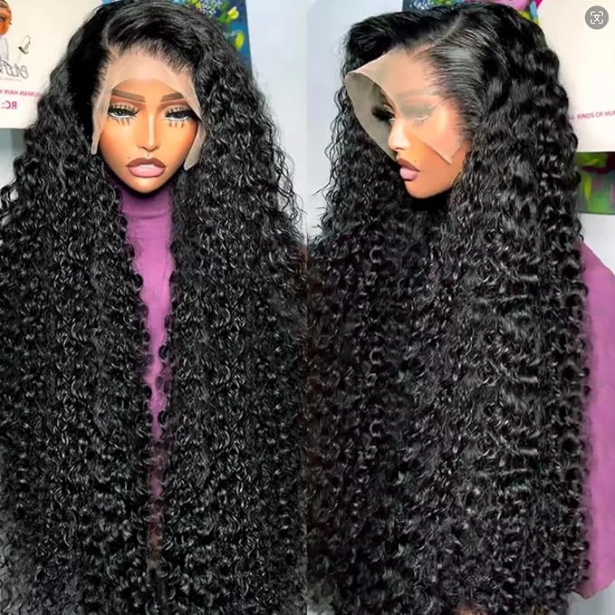 13x4 Lace Front Wigs Human Hair 180 Density Human Hair Wigs for Black Women Deep Wave Lace Front Wigs Human Hair Pre Plucked with Baby Hair 36Inch