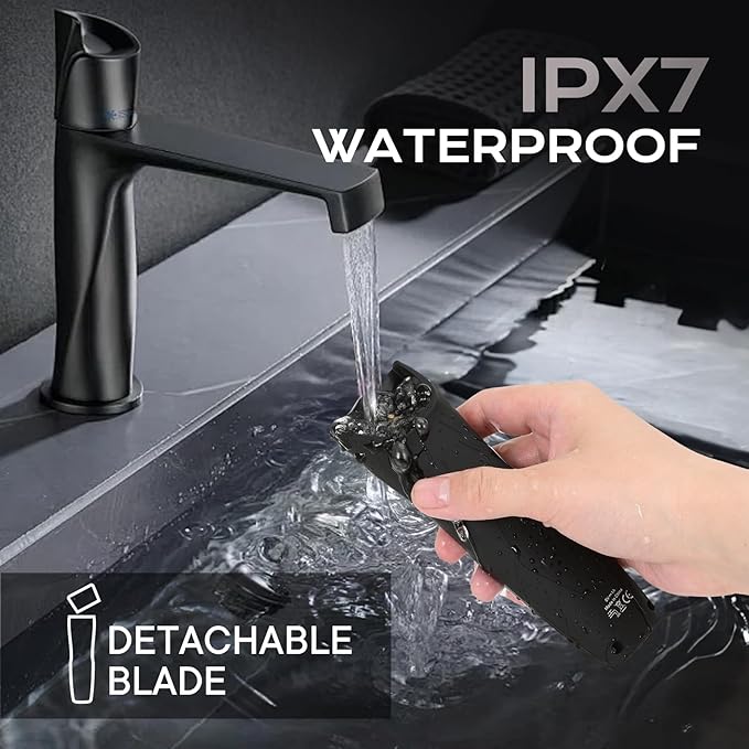 Men Hair Removal Shavers,Waterproof Public Hair Groomers,Manscape Cordless Ball Trimmer, Male Painless Wet Dry Hygiene Razor with Standing Charging Dock SMT110 Black