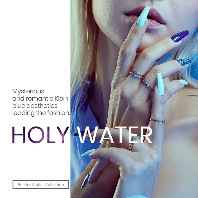 Beetles Blue Gel Nail Polish,6 Colors Baby Blue Glitter Aquarius Holy Water Collection Spring Summer Gel Polish Soak off Uv Led Lamp Nail Art Manicure Gifts for Women