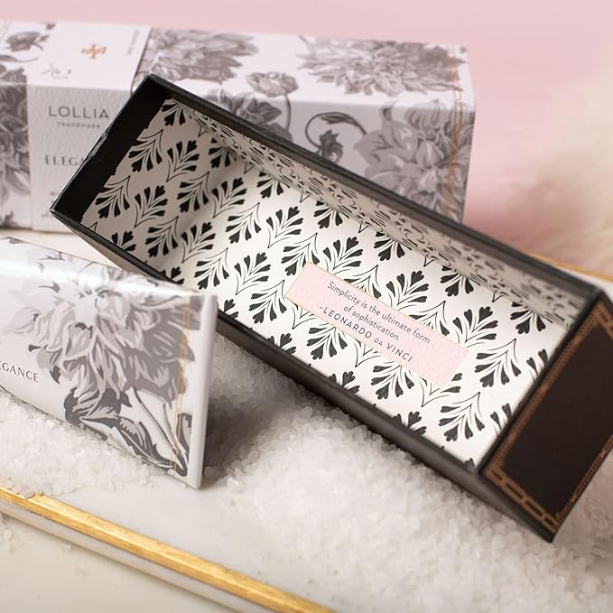 Lollia Elegance Handcreme, 4 oz. – White Amber & Mirabelle – Scented Hand Cream for Women, Moisturizing Hand Lotion for Dry Hands, Shea Butter & Cocoa Butter, Quick Absorbing Lotion