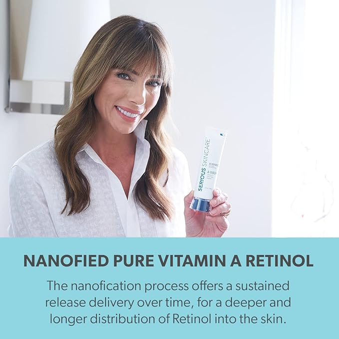 Serious Skincare - Gentle Cleansing and Exfoliating Retinol Facial Wash - Skin Hydrating Gel to Foam Cleanser - Clarify Pores - Removes Makeup, Oil, SPF - Avena Sativa Extract - 12 Fl Oz + 4 Fl Oz