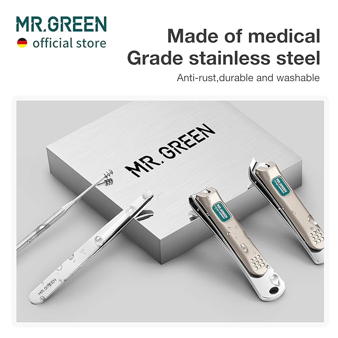 MR.GREEN Portable Manicure Sets Pedicure kits Stainless Steel Nail Clippers Tool Travel Grooming Case Nail Scissors Gift Box (Mr-6103)
