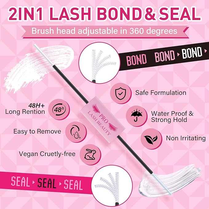 Brown Lash Extension Kit 280pcs Brown Lash Clusters Eyelash Extension Kit With Lash Bond And Seal Lash Remover Lash Applicator Eyelash Brush Easy to Apply at Home for Self Use (60D+80D-9-16mix Kit)