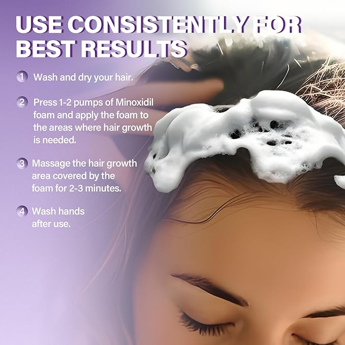 5% Minoxidil Foam for Women Hair Growth Foam Suitable for Hair Thinning Receding Hairline and Hair Loss to Hair Regrowth Get Thicker Fuller Hair 3 Bottles 2.11 Ounces Each