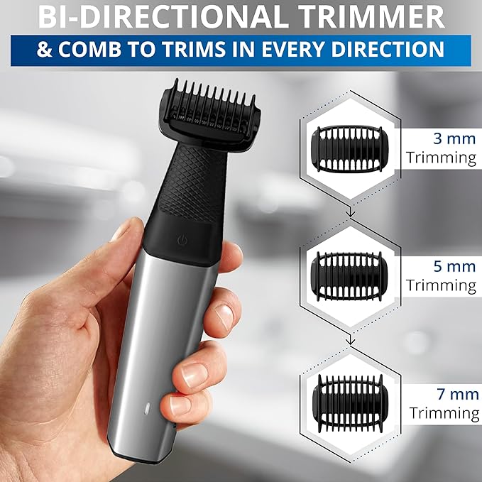 Philips Norelco Body Groomer Series 5000 Body Shaver, Body Hair Trimmer for Men, Showerproof Manscaping Groin Trimmer for Men