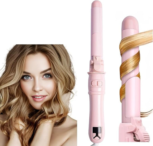 Automatic Curling Wand 28mm/1.1 inch Rotating Curling Iron with LED Display Fast Heating Wand for Short Long Hair Professional Hair Waver Styling Irons