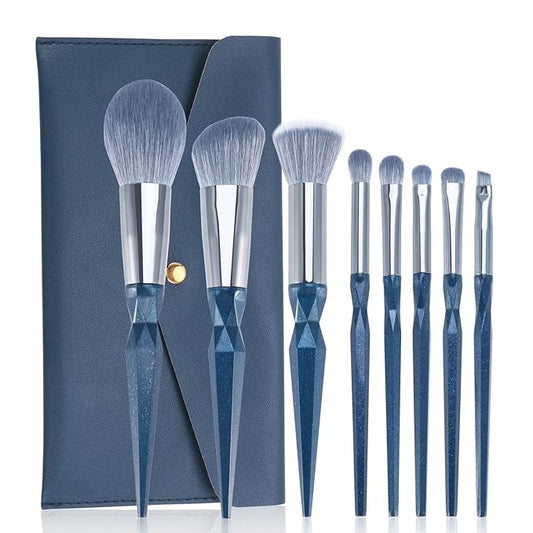 Blue Sapphire Makeup Brush Set Professional, Vegan Makeup Brushes Set, Makeup Brush Set with Case, Glitter Cosmetic Brushes Makeup Set, Make up Brushes Vegan, Make up Brushes Set Professional