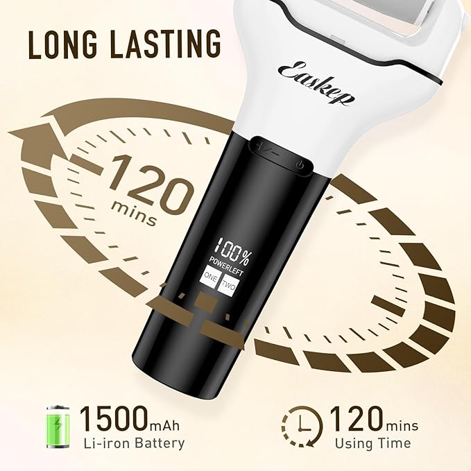 Electric Foot Callus Remover Easkep Rechargeable Portable Electronic Foot File Pedicure Tools, Waterproof 16 in 1 Callus Remover Kit, Professional Pedicure Kit for Dead Hard Cracked Dry Skin (Black)