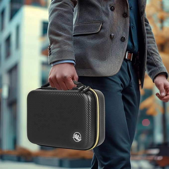 Boobowl Barber Accessories Bag for Clippers and Supplies, Mens Hair Trimmers Box, Portable Clipper Storage Holder for Hair Cutting, Guard Grooming Kit and Barbers Supplies (Bag Only)-Dark Black