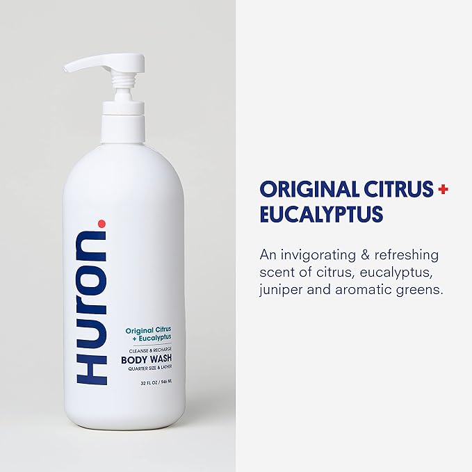 Huron Men's Moisturizing Body Wash - Crisp Citrus, Eucalyptus, Mint, Aromatic Greens - 32 fl oz