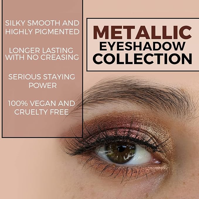 Concrete Minerals Metallic Eyeshadow, Silky- Smooth and Highly Pigmented, Longer-Lasting With No Creasing, 100% Vegan and Cruelty Free, 8 Grams Loose Mineral Powder (Blood Moon)