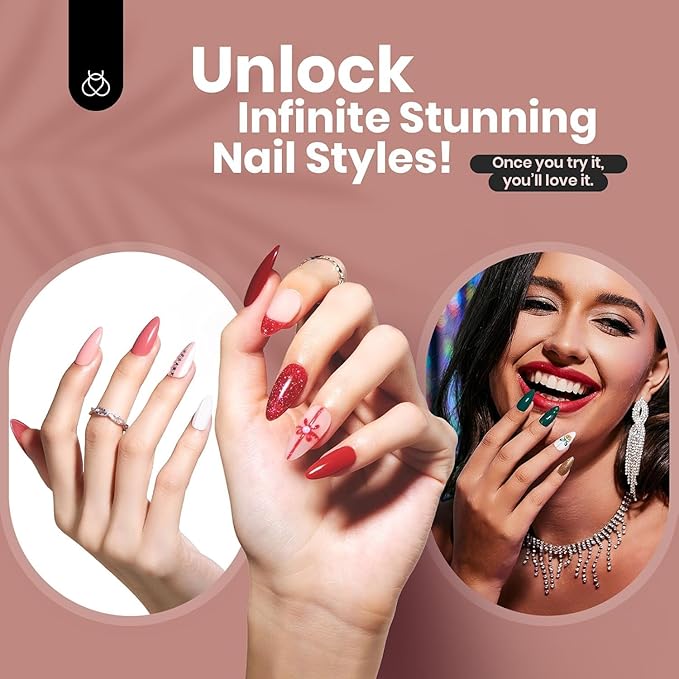 Beetles Gel Nail Polish Kit with UV Light, 55 Pcs 32 Colors Valentines Gel Nail Polish Set Green Red Gold Purple Pink Blue Nude Glitter with Uv Nail Lamp Base Matte Glossy Top Coat Gel Gifts for Women