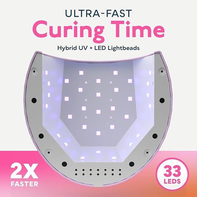 SUNUV UV LED Light for Nails, 48W Nail Dryer for Gel Polish with Auto Sensor, 33 LEDs 4 Timers Settings SUN2C Purple