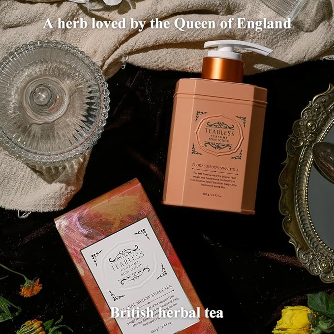 Floral Meadow Sweet Tea Perfumed Body Lotion, Daily Moisturizer, Body Lotion For Dry Skin & Sensitive Skin, Non-Greasy, Slow Aging, Jasmine Scent, Korean Skin Care