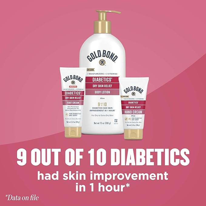 Gold Bond Medicated Diabetics' Dry Skin Relief Foot Cream, 3.4 oz., Skin Protectant