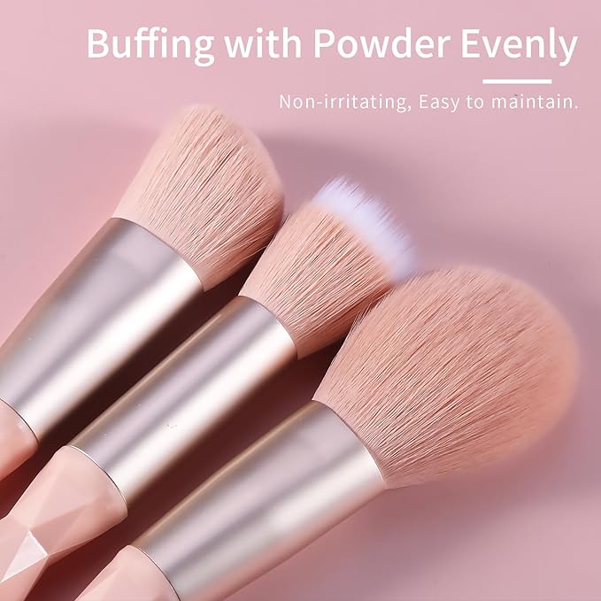 Pink Makeup Brush Set Professional, Vegan Makeup Brushes Set with Case, Cosmetic Brushes Makeup Set, Make up Brushes Vegan, Make up Brushes Set Professional, Colorful Makeup Brush Set Vegan.
