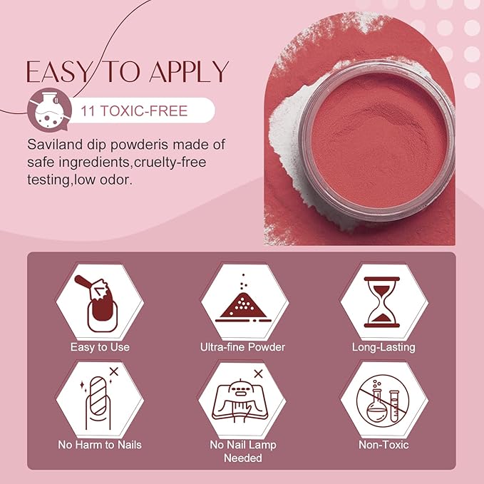 Saviland 29 Pcs Dip Powder Nail Starter Kit, 20 Fall Colors Nude Pink Brown Golden Powder Nail Dipping Liquid Set Recycling Tray with Base Top Coat Activator for French Nail Art Manicure DIY Salon