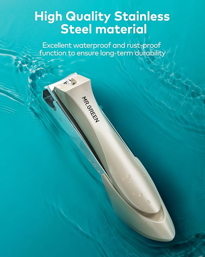 MR.GREEN 3pcs Nail Clippers Set, German Stainless Nail Clippers with Nail File, Anti Splash Excellent Quality Nail Cutters, Professional Finger&Toenail Clippers with Exquisite Case for Men& Women