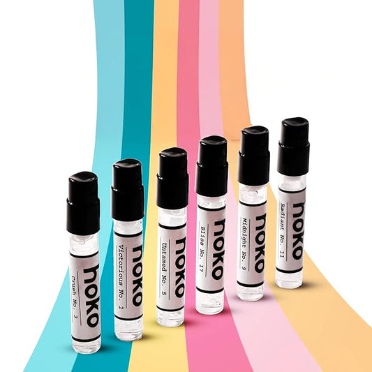 HOKO Perfume Sample Set for Women & Men | 6 Extrait de Parfum (12ml total) | Inspired by Designer Scents | Long-Lasting, Vegan, 30% Oil, Luxury Fragrance Kit