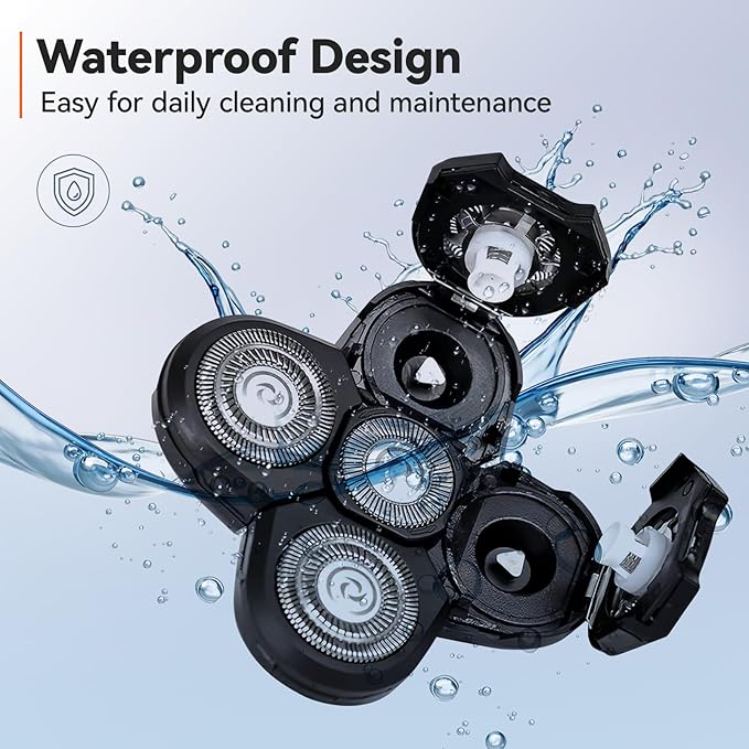 Head Shavers for Bald Men, 5 in 1 Electric Razor with Rechargeable Battery, Hair Clipper, Portable Travel Razor, Idea Gift for Men(Gold)