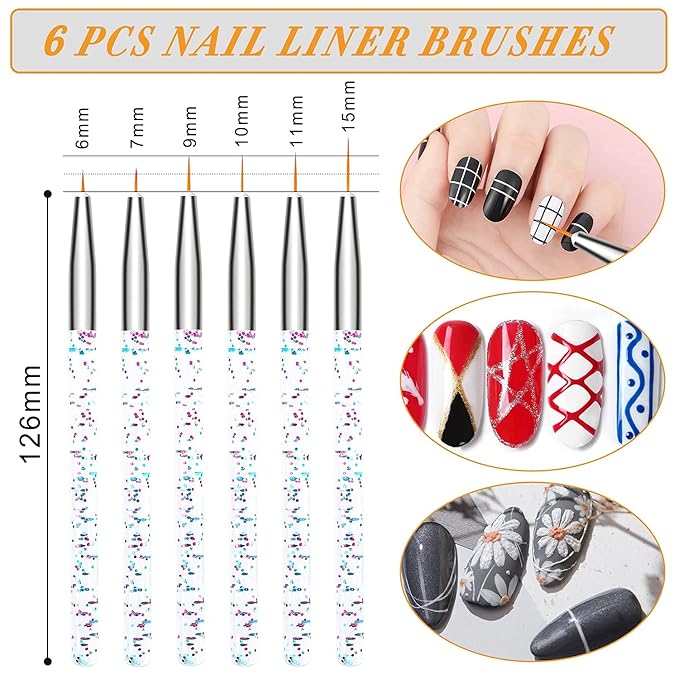 AROIC Acrylic Nail Brush Set - 28 Pcs Including UV Gel Art Brushes, 3D Extension Brush, Double Ended Dotting Pen for DIY With White Box, Colorful (Pack of 2)