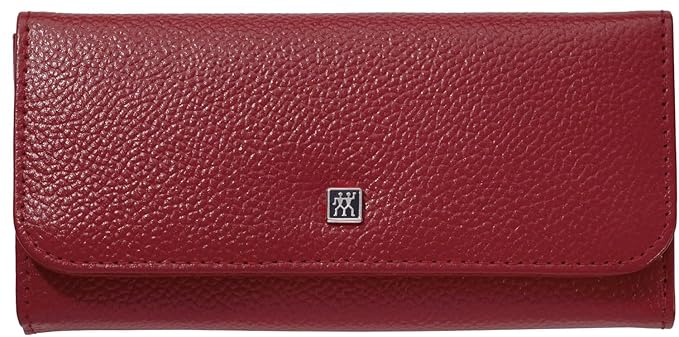 manicure set travel size 5-piece with nail clippers in 100% leather case, Red