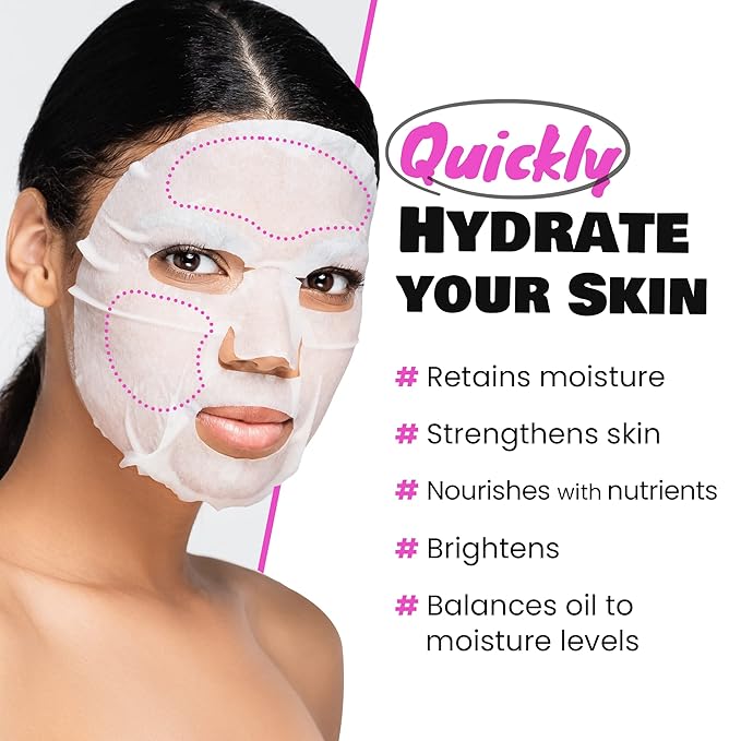 DEWYTREE Pick and Quick Moisture Full Mask 30 Sheets | Korean Collagen Face Mask Skincare Sheets | Hydrating Face Masks w/Ceramide | Intensely Moisturizing Face Masks Beauty Sheet Set
