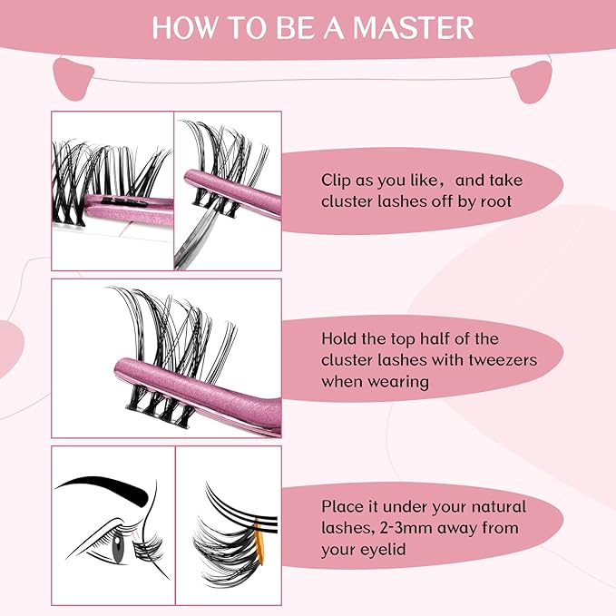 Cluster Lashes 72 Pcs Lash Clusters DIY Eyelash Extension Individual Cluster Eyelashes Crush Style Self-Application Fluffy Super Thin Band Reusable Soft & Comfortable(Crush-D-10mm)