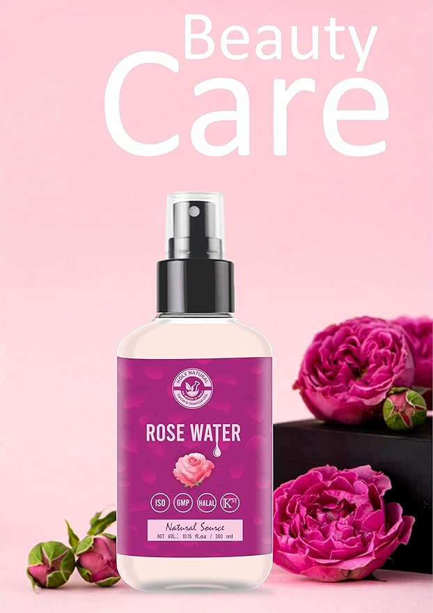 Rose Water (10.15 fl oz / 300ml) for Face & Hair Toner, Alcohol & Preservative Free