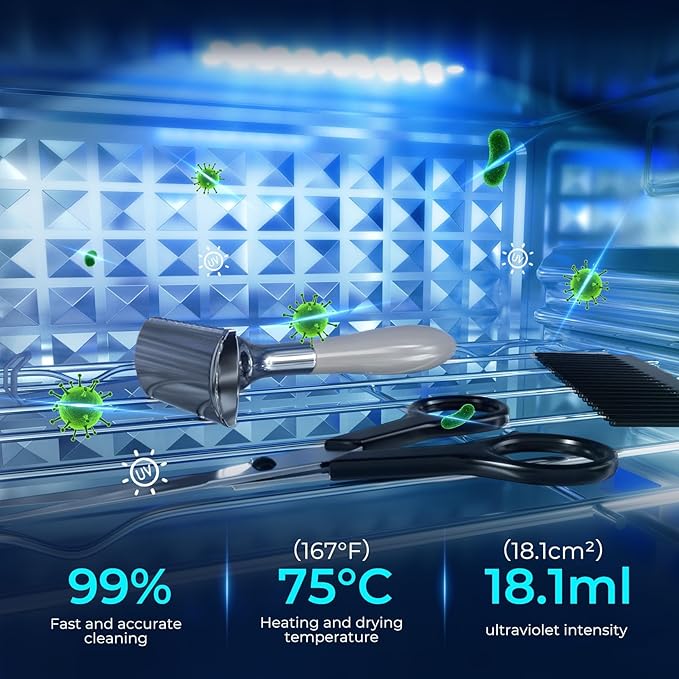 UV Light Nail Tool Cleaning Machine - Dry Heat Cabinet UV Light Cleaner, Manicure Tool Cleaner Cabinet, Barber Salon Tools, 6L 110V 160W White