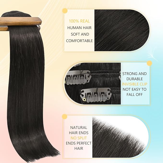 Dark Brown Clip in Hair Extensions Real Human Hair Straight Remy Hair Extensions for Women 12 Inch 75g Clip in Brown Hair Extension Human Hair
