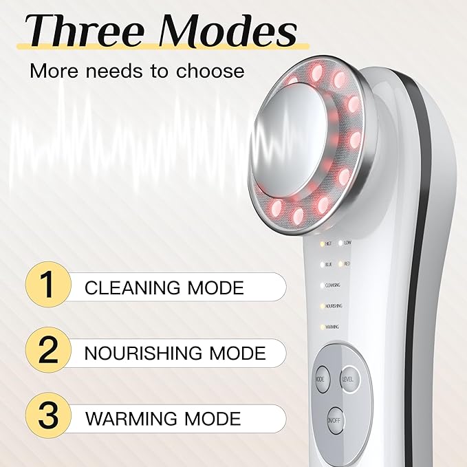 Microcurrent Facial Device Facial Massager Face Roller Tools for Skin Care Microcurrent Multifunctional Facial Massager, White-02