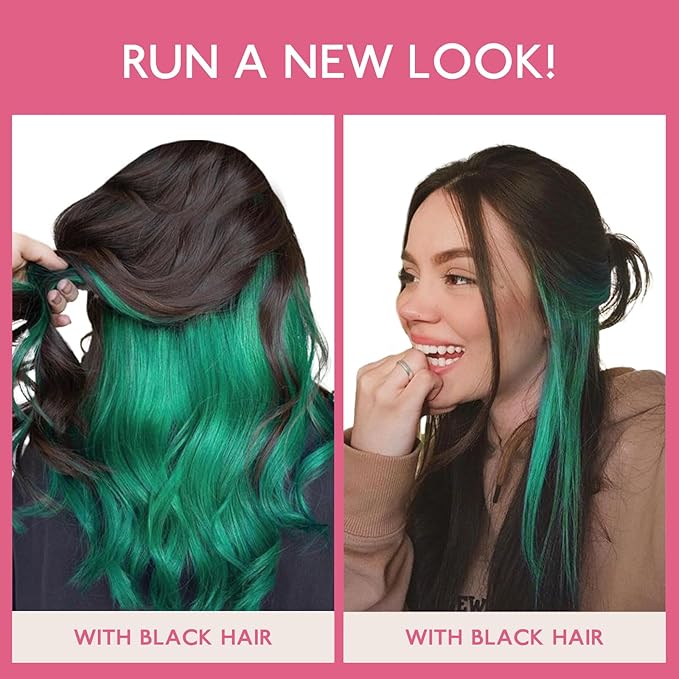 Wennalife Tape in Hair Extensions Human Hair Green Tape in Extensions, 10pcs 25g 14 inch Remy Invisible Tape Ins Straight Colored Soft Real Human Hair Tape in Extensions Refill Set Extensions