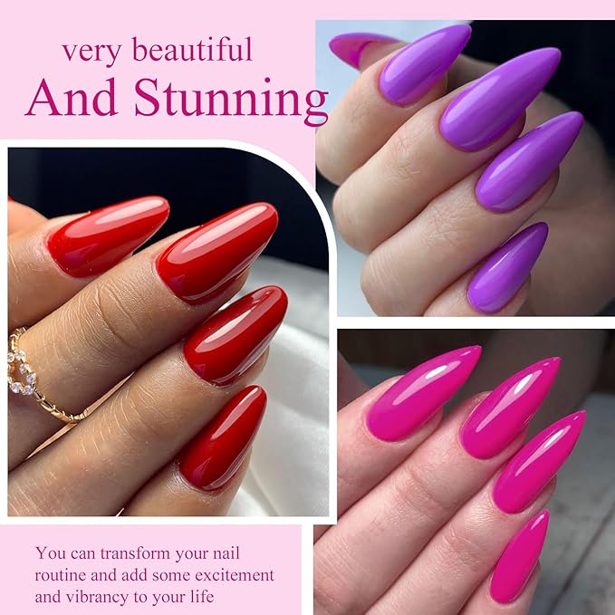 MEET ACROSS Gel Nail Polish Set 18Pcs Nude Gel Polish Set 15 Colors Red Pink Purple Sky Blue Nail Polish Kit Soak Off Nail Set Gifts for Women