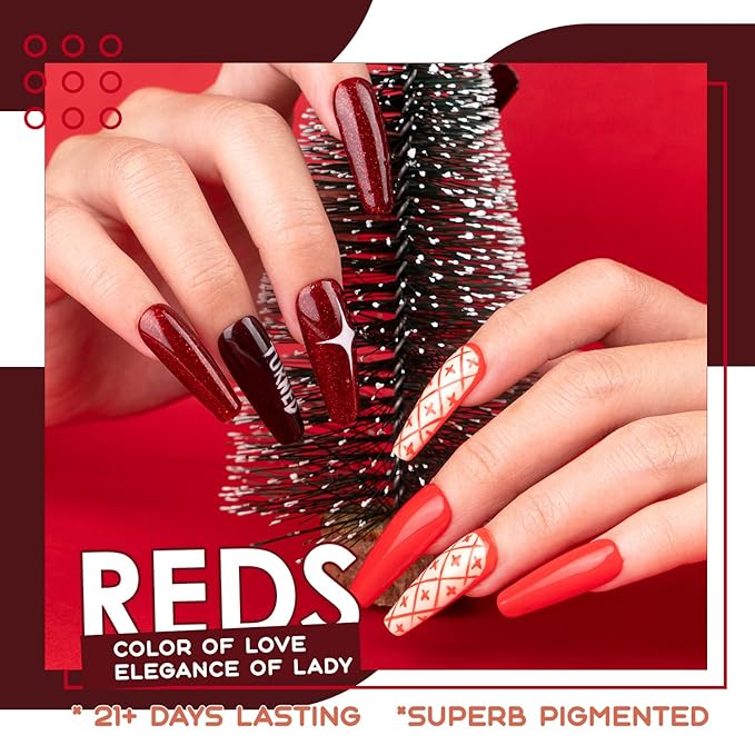 Gellen Gel Nail Polish Kit - Nude Pink Gel Polish Set 16 Colors with Top & Base Coats, Red Orange Brown Glitter Nail Polish Set, Home/Salon Nail Gel Polish Manicure Kit