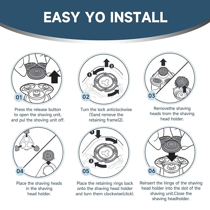 SH71/52 Replacement Head Compatible with Philips Norelco Series 7000 and 5000 ， Upgraded SH71/52 Compatibility Double blades for norelco 7000 replacement heads.