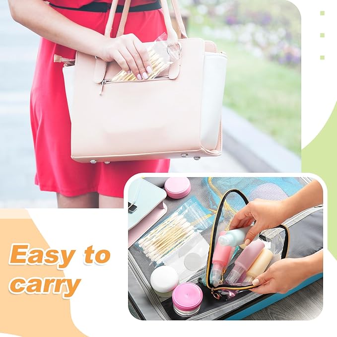 1000 Cotton Swabs Travel Size Individually Packaged Double Headed Cotton Swabs and 200 Compressed Towels Portable Disposable Mini Compressed Towels Suitable for Travel Hotel Makeup Care