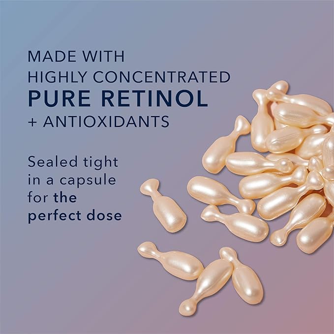 RoC Retinol Correxion Anti-Aging Wrinkle Night Serum, Daily Line Smoothing Skin Care Treatment for Fine Lines, Post-Acne Scars, 80 Capsules (Limited Edition Value Set)