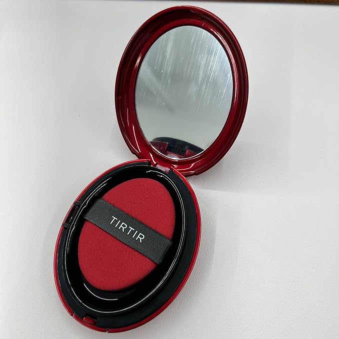 TIRTIR Mask Fit Red Cushion Foundation | Full coverage, Weightless, Skin fit, Satin Glow Finish, Korean Makeup Cushion Foundation (#33W Ginger, 0.63 Fl Oz)